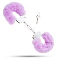 Наручники металлические Roomfun с толстым фиолетовым мехом S&amp;M CuffS