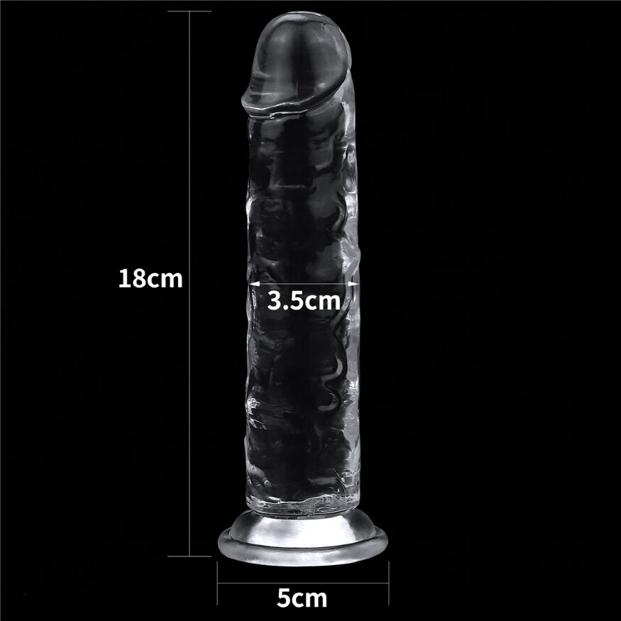 Прозрачный фаллоимитатор в стильном дизайне с эффектным блеском Flawless Clear Dildo 7" Clear
