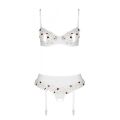 Сексуальний комплект з поясом для панчіх Passion LOVELIA SET L/XL, white