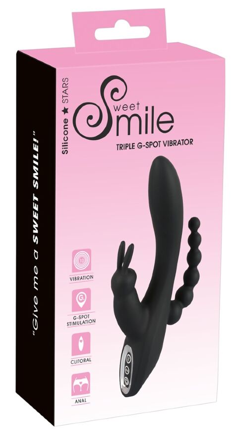 Стильний багатофункціональний вібратор 3в1  Sweet Smile Triple G-Spot Vibrator
