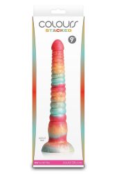 Фалоімітатор рельєфний NS Novelties Colours на присосці, різнокольоровий, 23 см