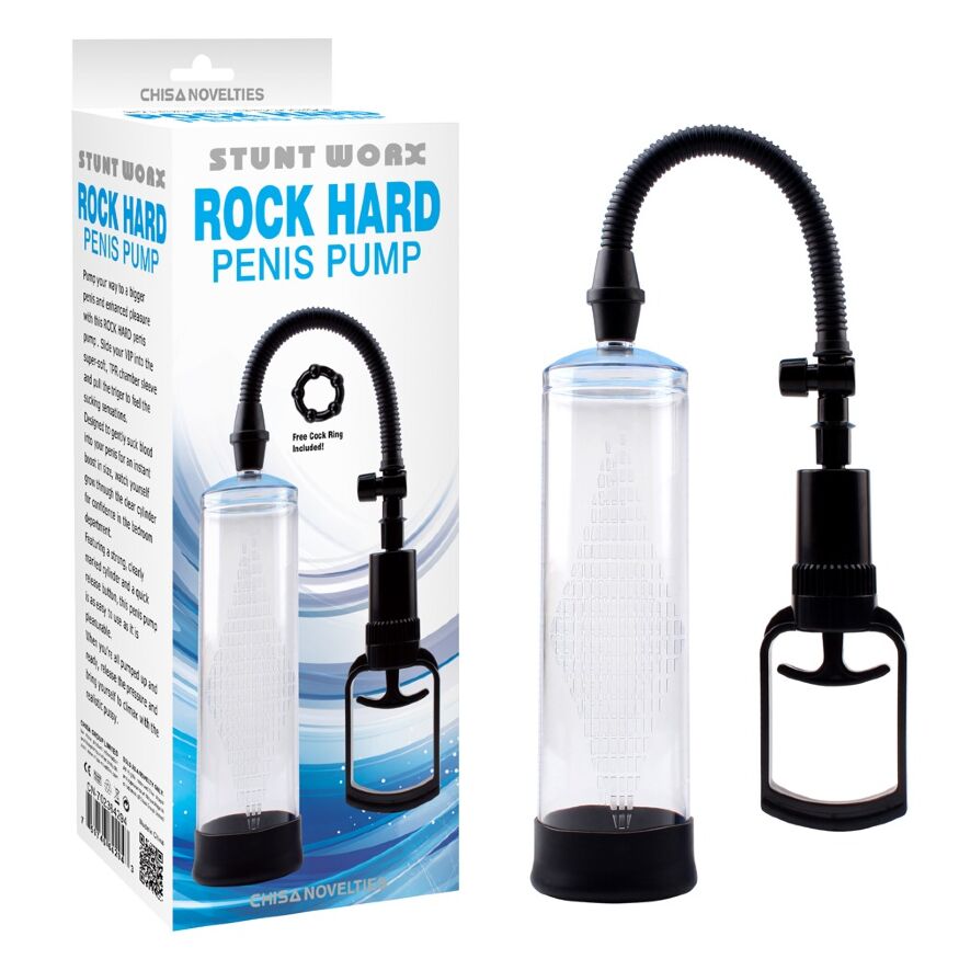 Помпа вакуумная Chisa Stunt Worx Rock Hard Penis Pump, прозрачный