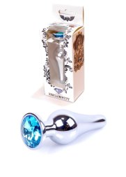 Анальна пробка - Jewellery Silver Long Plug Light Blue