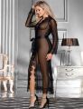 Халатик Star Night с узорами и поясом, черный, XS-S