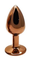 Анальна пробка з кристалом EGZO - Dark Gold Round Plug Yellow, size S