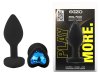 Силиконовая анальная пробка EGZO - Silicone Black Heart Plug Blue, size S