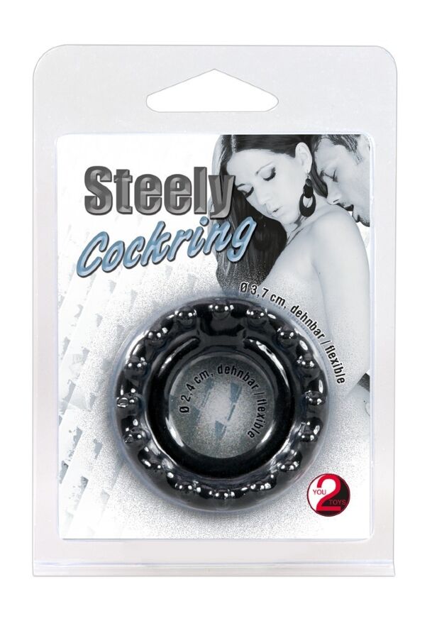 Подвійне кільце ерекційне  - Steely Cockring Black