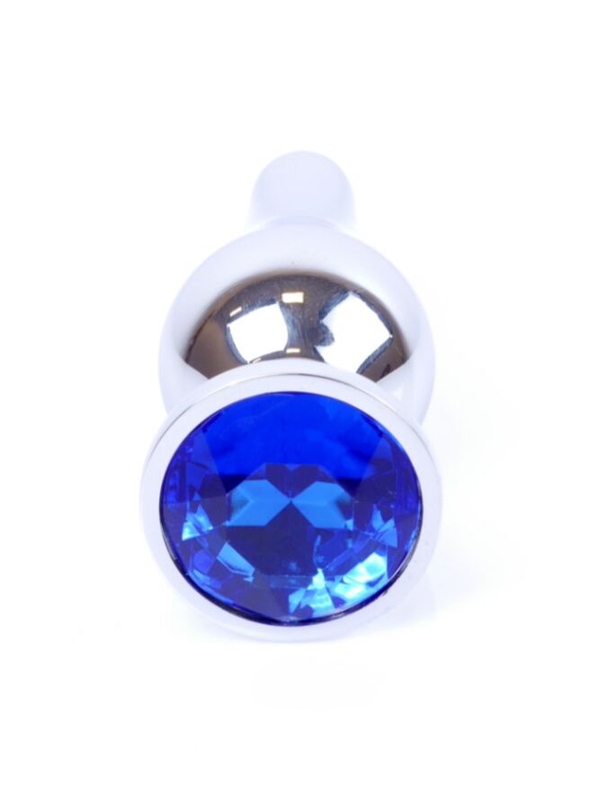 Анальна пробка - Jewellery Silver BUTT PLUG- Dark Blue