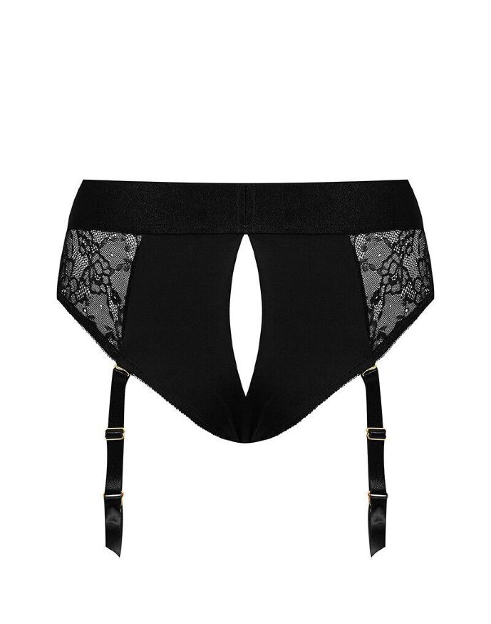 Мереживні трусики для страпона з підв’язками для панчіх Strap-On-Me DIVA HARNESS - XS