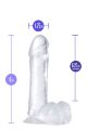 Фаллоимитатор реалистичный на присоске Blush B Yours прозрачный, 20.3 х 4.4 см