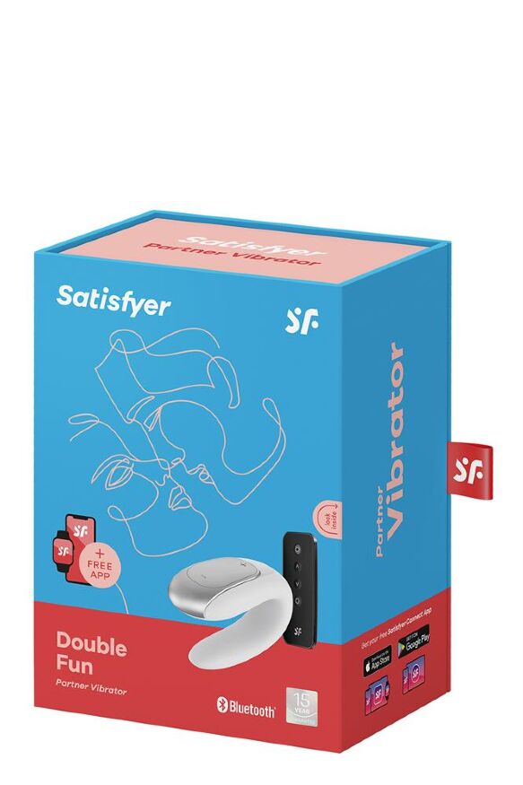 Вибратор для пар с фирменным пультом управления Satisfyer DOUBLE FUN WHITE