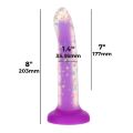 Фалоімітатор, що світиться в темряві, ADDICTION Rave 8″, Glow in the Dark Dildo Purple Confetti, 20,3 см