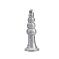 Анальная пробка рельефоная размер L Silver Dark Muscle Chisa 16.5 х 4.2 см