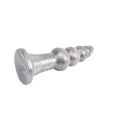 Анальная пробка рельефоная размер L Silver Dark Muscle Chisa 16.5 х 4.2 см