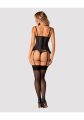 Корсет с ажурными вставками и стринги Obsessive Serena Love черный, XS/S