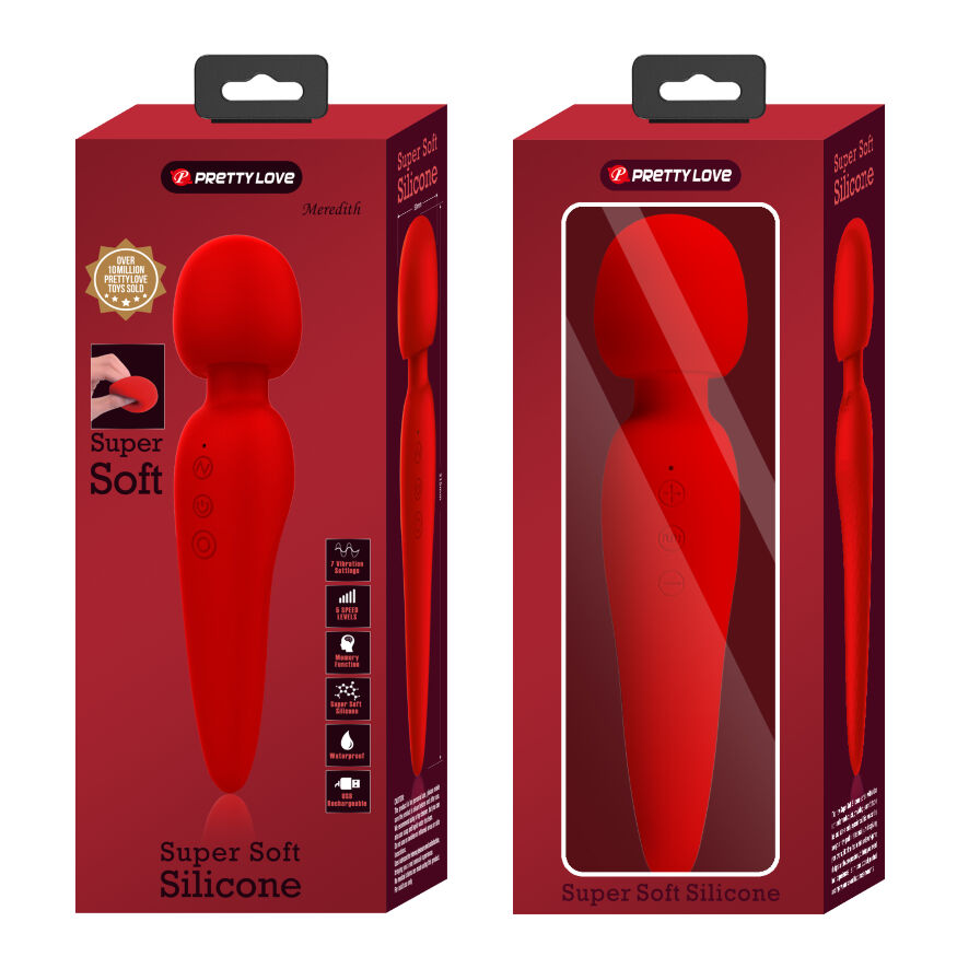 Вибромассажер Pretty Love - Meredith USB Red, BI-014668-2