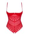 Боди с доступом Obsessive Ingridia crotchless teddy M/L, красное, открытая грудь