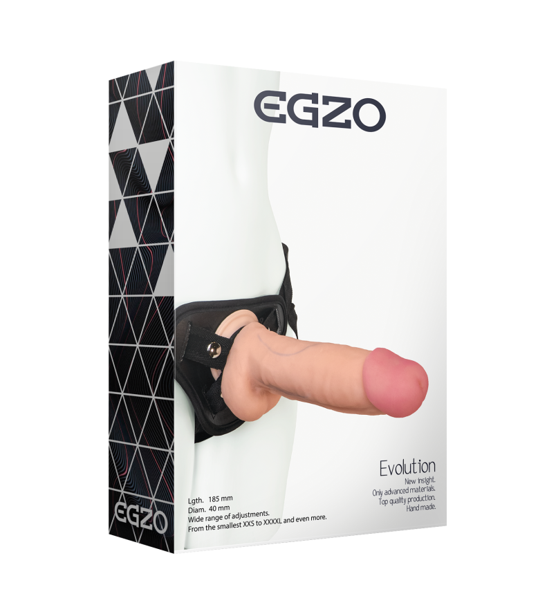 Страпон з насадкою із кібершкіри EGZO Evolution STR005