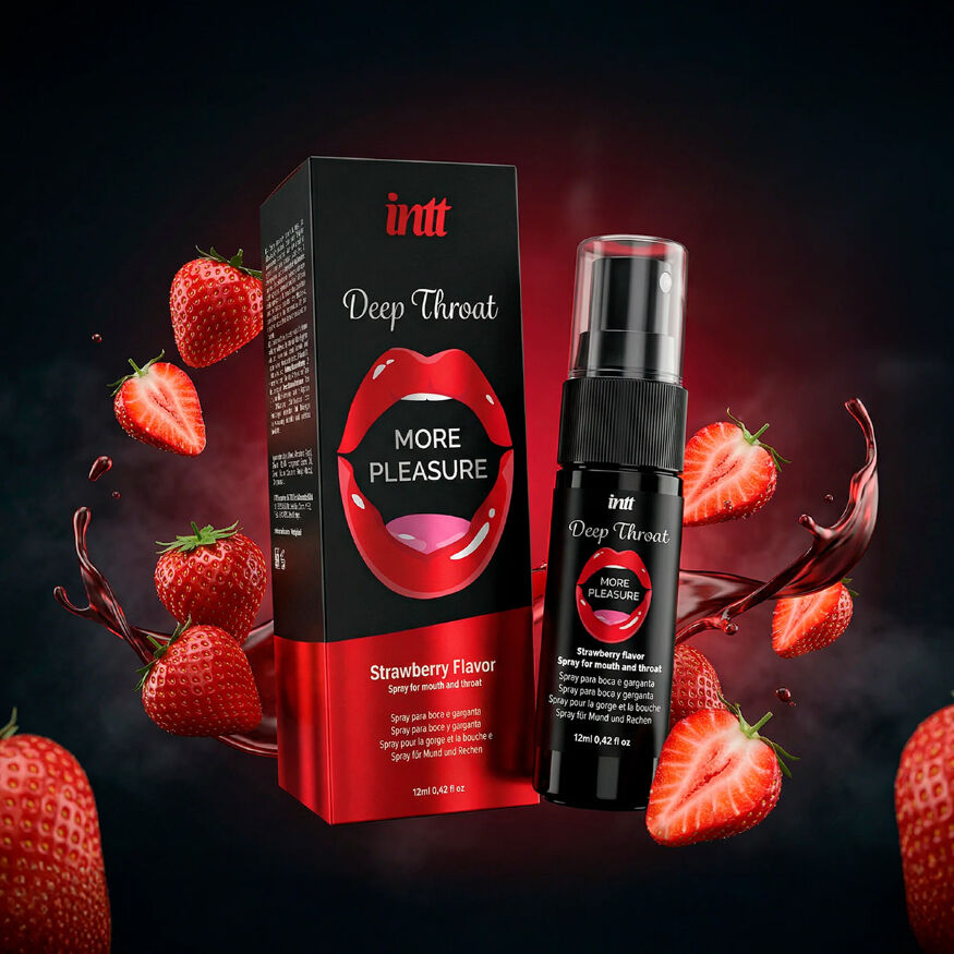 Спрей для глубокого горла - Intt Deep Throat Strawberry, 12 мл