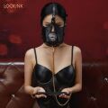 Маска на голову с поводком и ошейником LOCKINK Blowjob Head Harness Muzzle for Puppy Play для минета