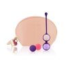 Набор вагинальных шариков Rianne S: Pussy Playballs Nude, вес 15г, 25г, 35г, 55г, монолитные, косметичка 