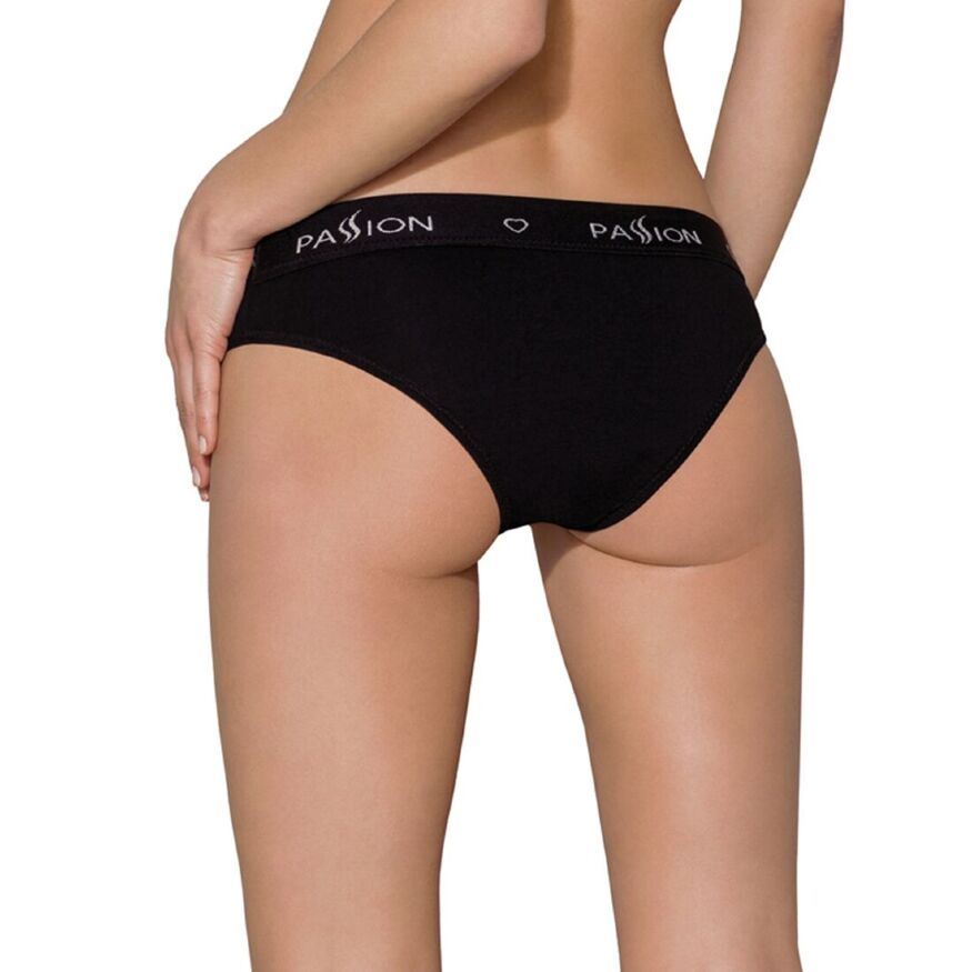 Трусики с широкой резинкой и кружевом PS001 PANTIES black XL - Passion