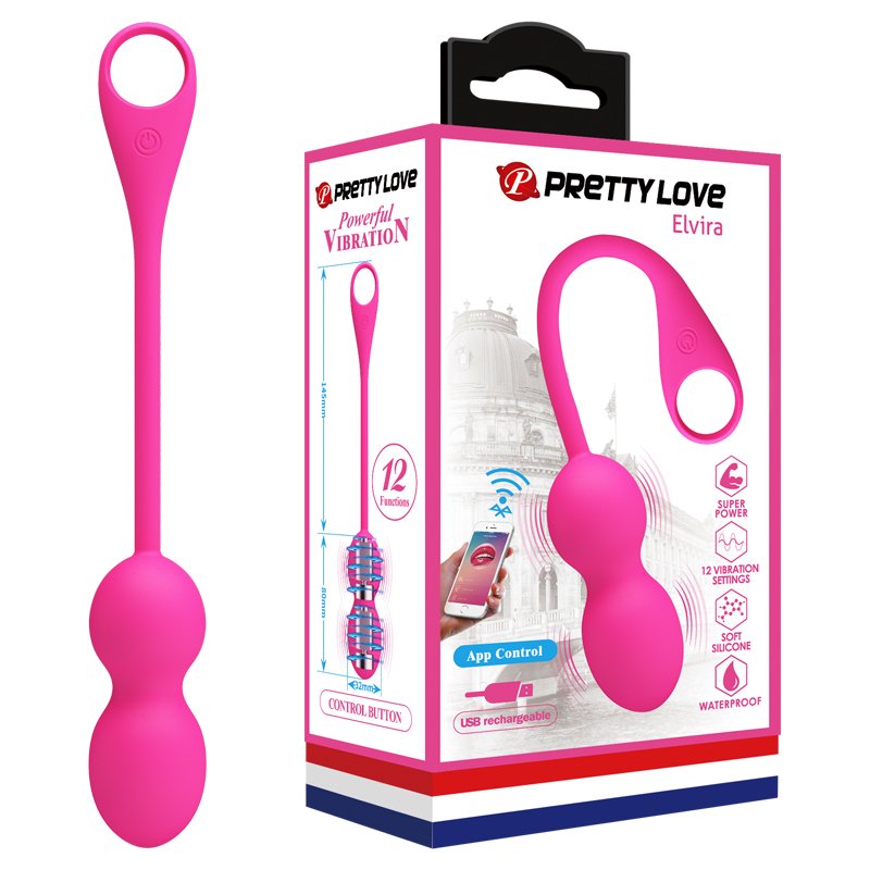 Смарт виброшарики - Pretty Love Elvira Vibrating Egg Pink (App)