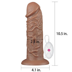 Реалистичный вибратор увеличенного размера King-Sized Realistic Chubby Vibrating Dildo 10.5" Brown