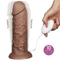Реалістичний вібратор збільшеного розміру King-Sized Realistic Chubby Vibrating Dildo 10.5" Brown
