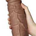 Реалістичний вібратор збільшеного розміру King-Sized Realistic Chubby Vibrating Dildo 10.5" Brown
