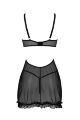 Пеньюар и тусики стринги MARINA CHEMISE black S/M - Passion