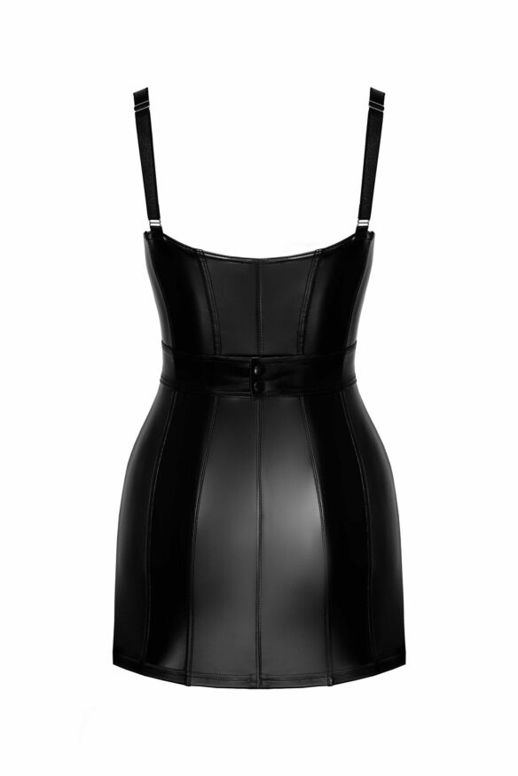 Платье Noir Handmade F320 Starlet, 3XL, под латекс, мини, молния по всей длине, кольцо на поясе