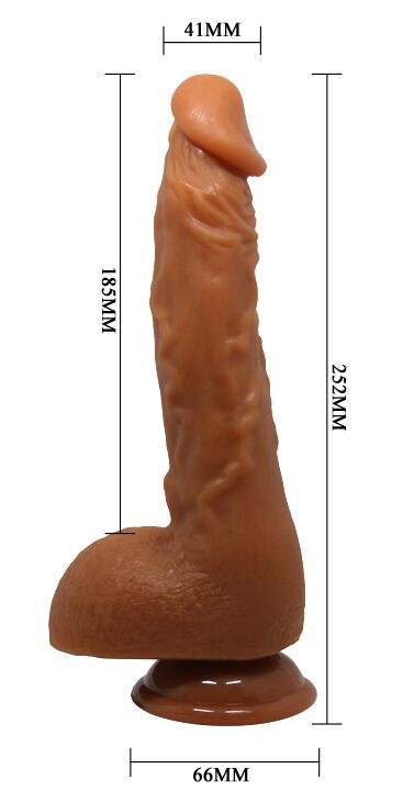 Фаллоимитатор на присоске Baile Beautiful JASON 9,4'' Brown, BW-008041NR-1