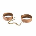 Наручники-ошейники Bijoux Indiscrets MAZE - Wide Cuffs Brown, экокожа, стильные браслеты