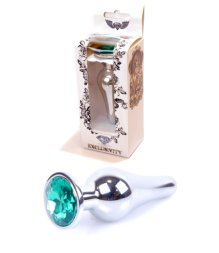 Анальна пробка - Jewellery Silver BUTT PLUG- Green