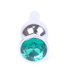 Анальна пробка - Jewellery Silver BUTT PLUG- Green