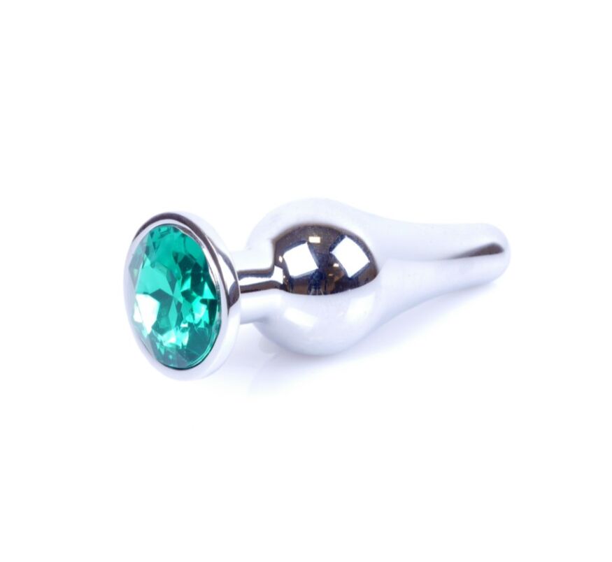 Анальна пробка - Jewellery Silver BUTT PLUG- Green
