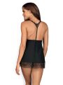 Бебидолл Obsessive Chiccanta babydoll &amp; thong black L/XL