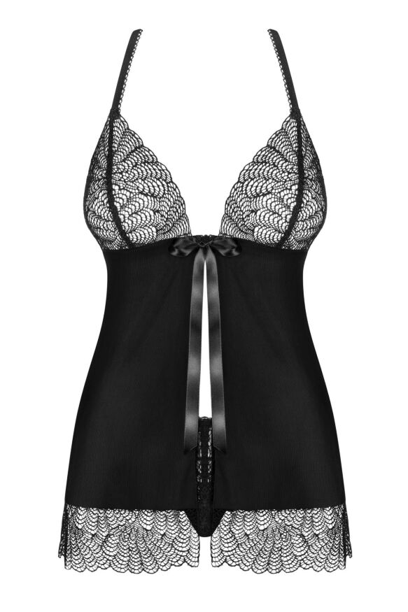 Бебидолл Obsessive Chiccanta babydoll &amp; thong black L/XL