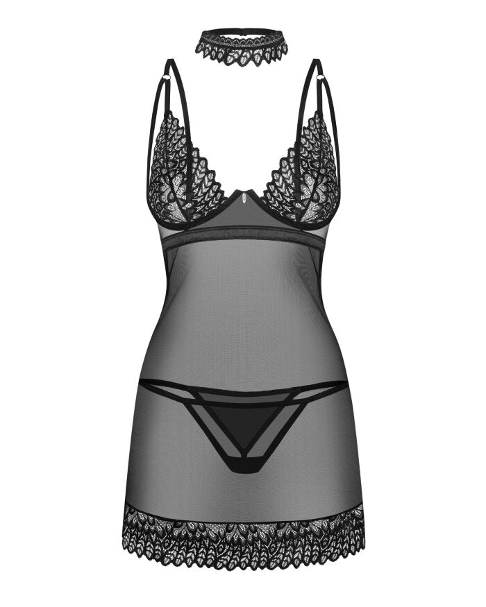 Сорочка Obsessive Donarella chemise &amp; thong XL/2XL