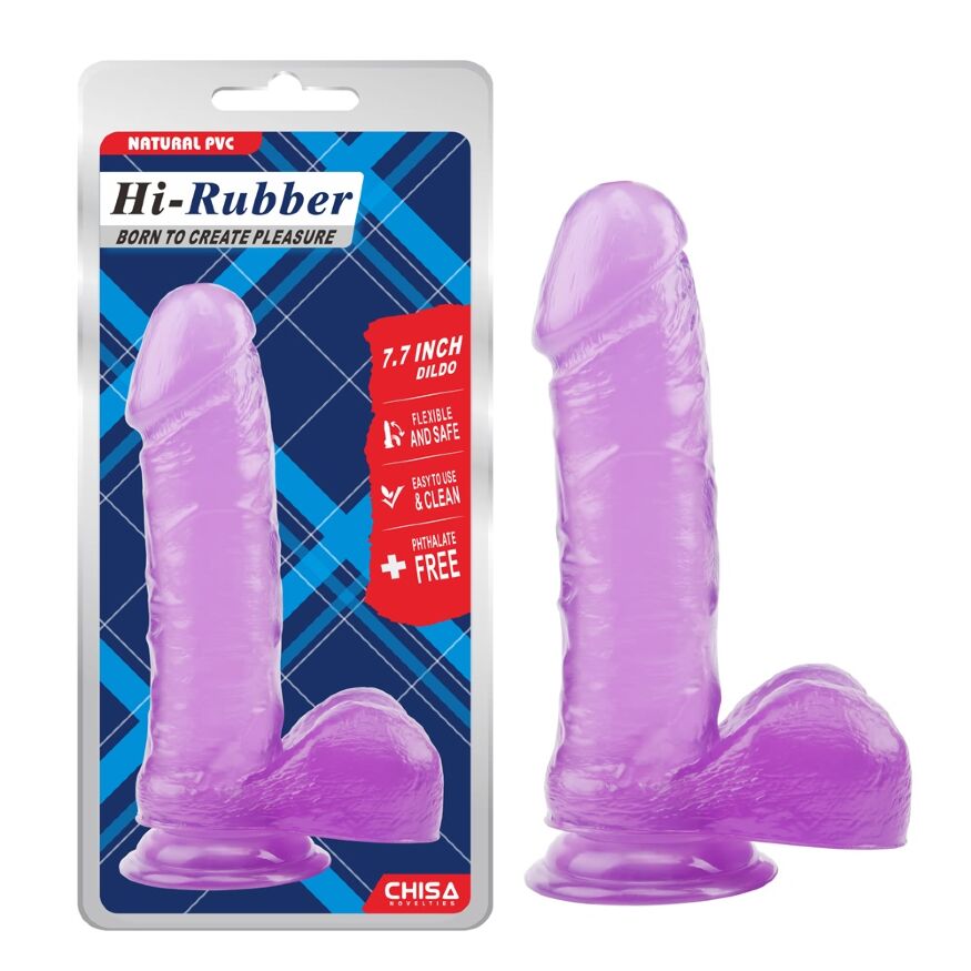 Фалоімітатор гелевий реалістичний - Hi-Rubber 7.7" Dildo Purple