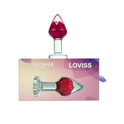 Розкішний анальний затор Loviss Gomphrena Globosa Anal Plug зі справжнім амарантом усередині