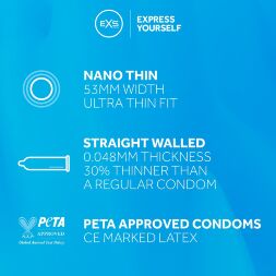 Ультратонкі презервативи - EXS Nano Thin, 12 шт.