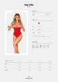 Боди с доступом Obsessive Ingridia crotchless teddy XL/2XL, красное, открытая грудь
