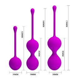 Набір вагінальних кульок фіолетового кольору Pretty Love Kegel Balls Set Pink, 3 шт.