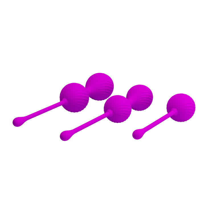 Набір вагінальних кульок фіолетового кольору Pretty Love Kegel Balls Set Pink, 3 шт.