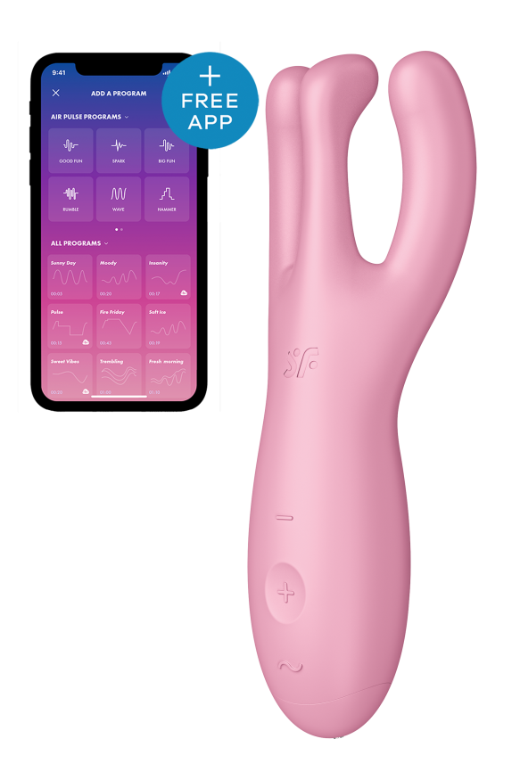 Гнучкий смарт-вібратор Satisfyer Threesome 4 Connect App рожевий