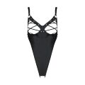Боді з екошкіри Passion CELINE BODY 4XL/5XL black, з доступом, відкритий