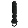Удлиняющая насадка на пенис с петлей для мошонки Pretty Love Penis Sleeve With Ball Strap 5.98" Black