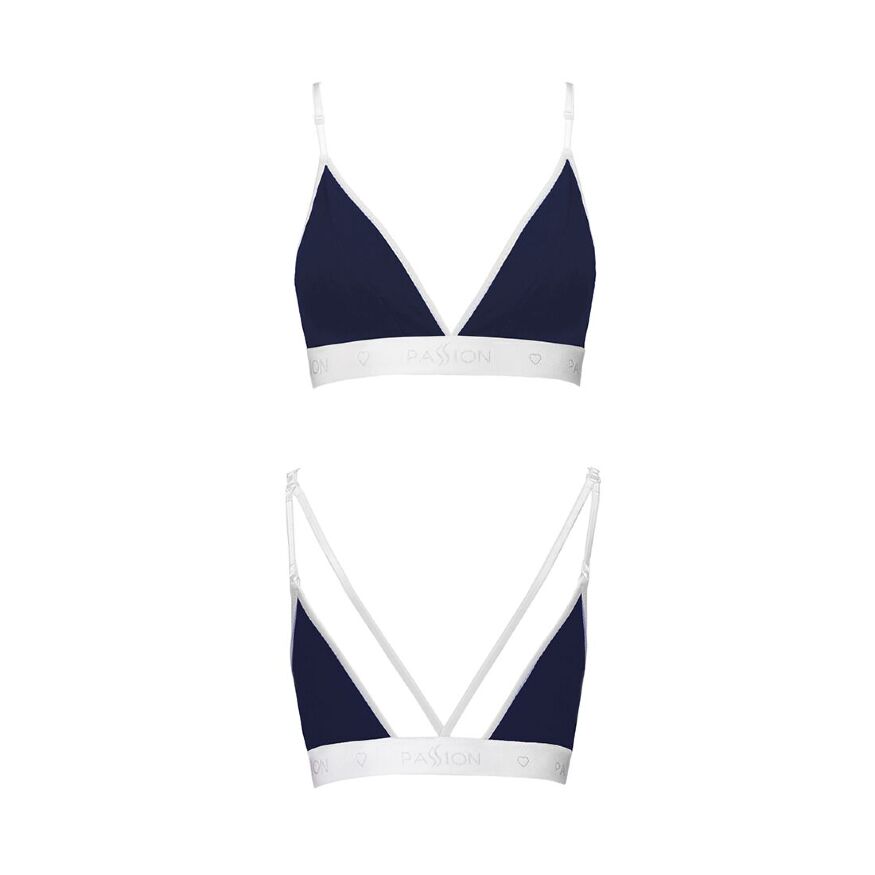 Спортивный топ с двойными бретелями PS007 TOP navy blue L - Passion